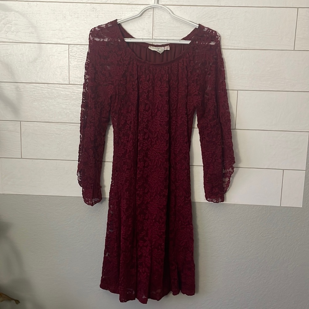 Burgundy Lace Jody Western Dress